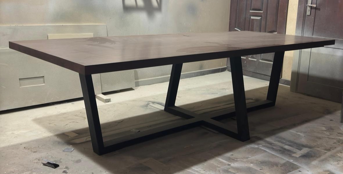 Teak finish cabinetry